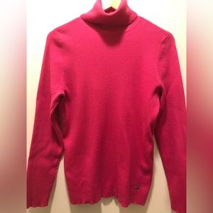 Vintage Ralph Lauren Bright Pink Ribbed Turtleneck